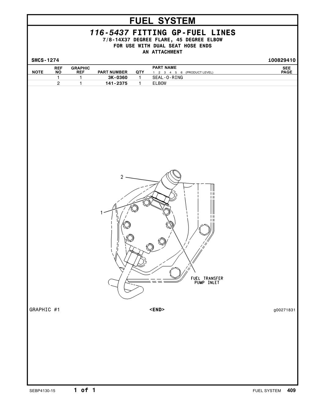 141-2375 ELBOW CAT parts manual diagram