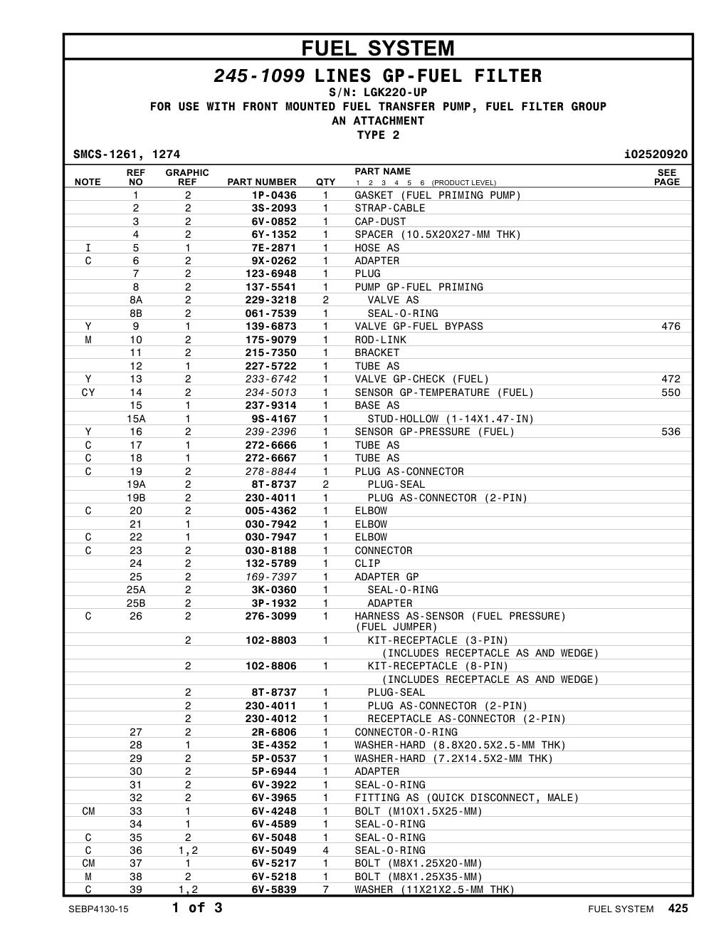 230-4012 RECEPTACLE AS-CONNECTOR (2-PIN) · S/N LGK220-UP CAT parts manual diagram