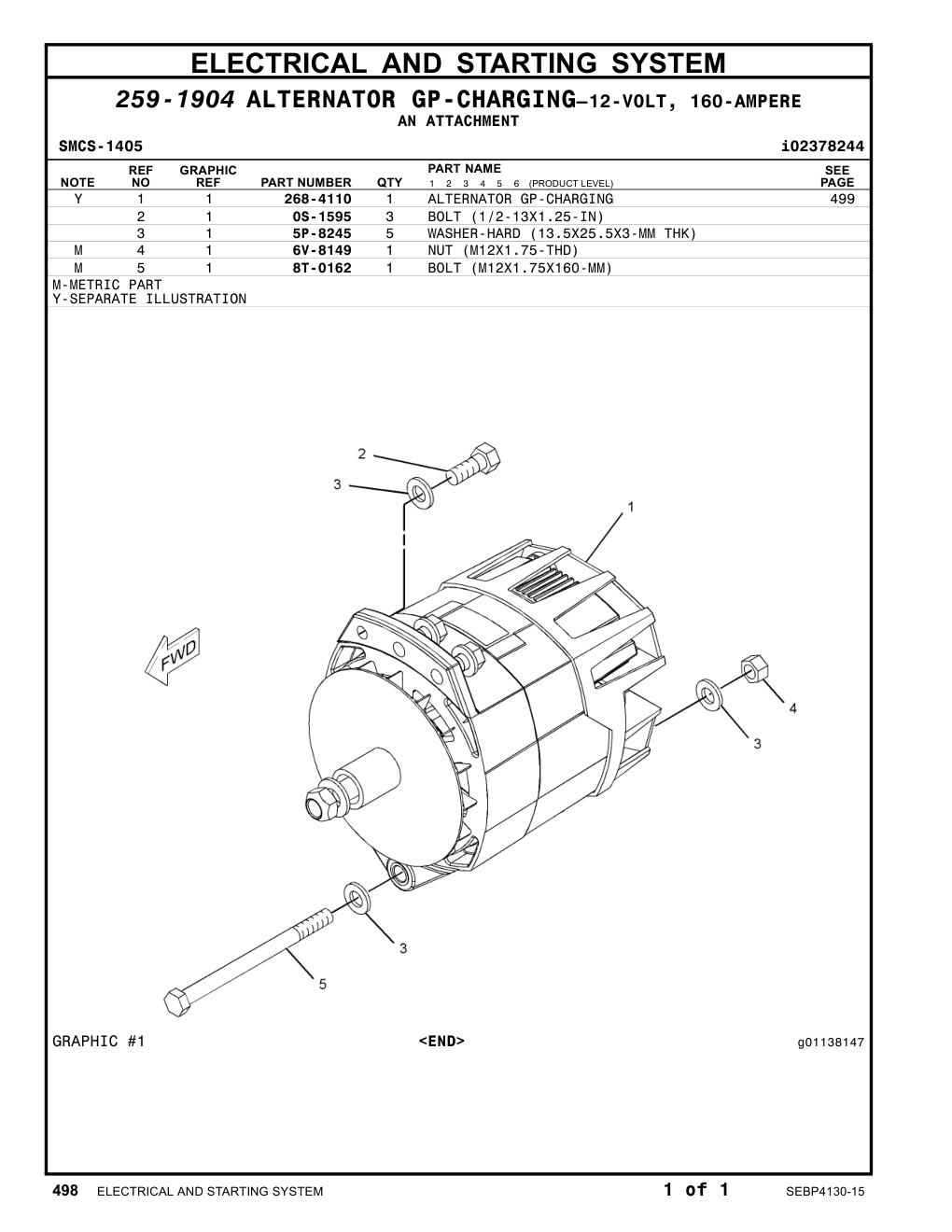 268-4110 ALTERNATOR GP-CHARGING CAT parts manual diagram