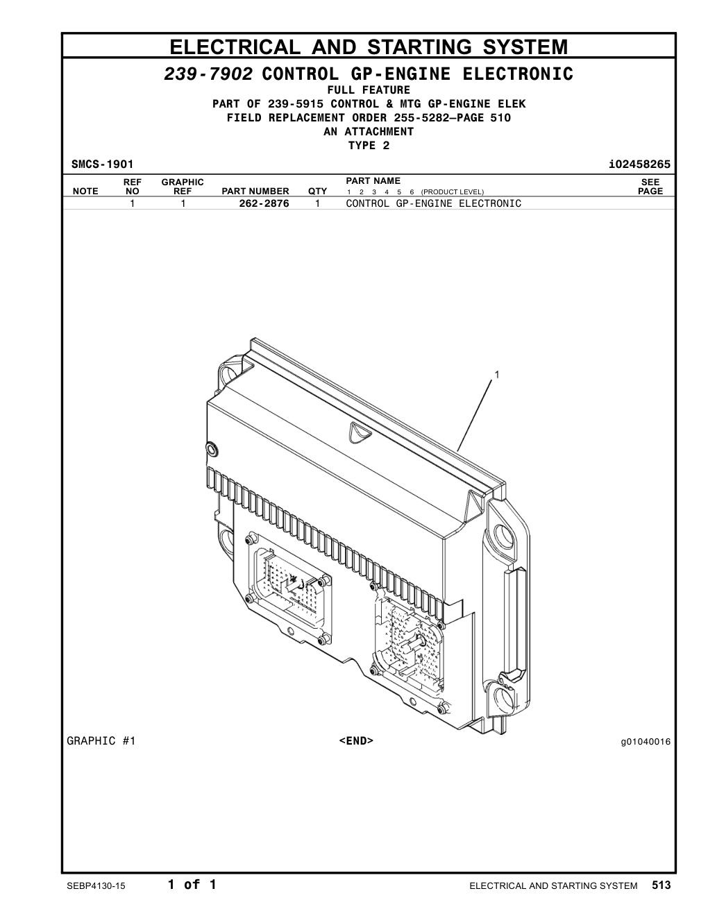 262-2876 - CONTROL GP-ENGINE ELECTRONIC