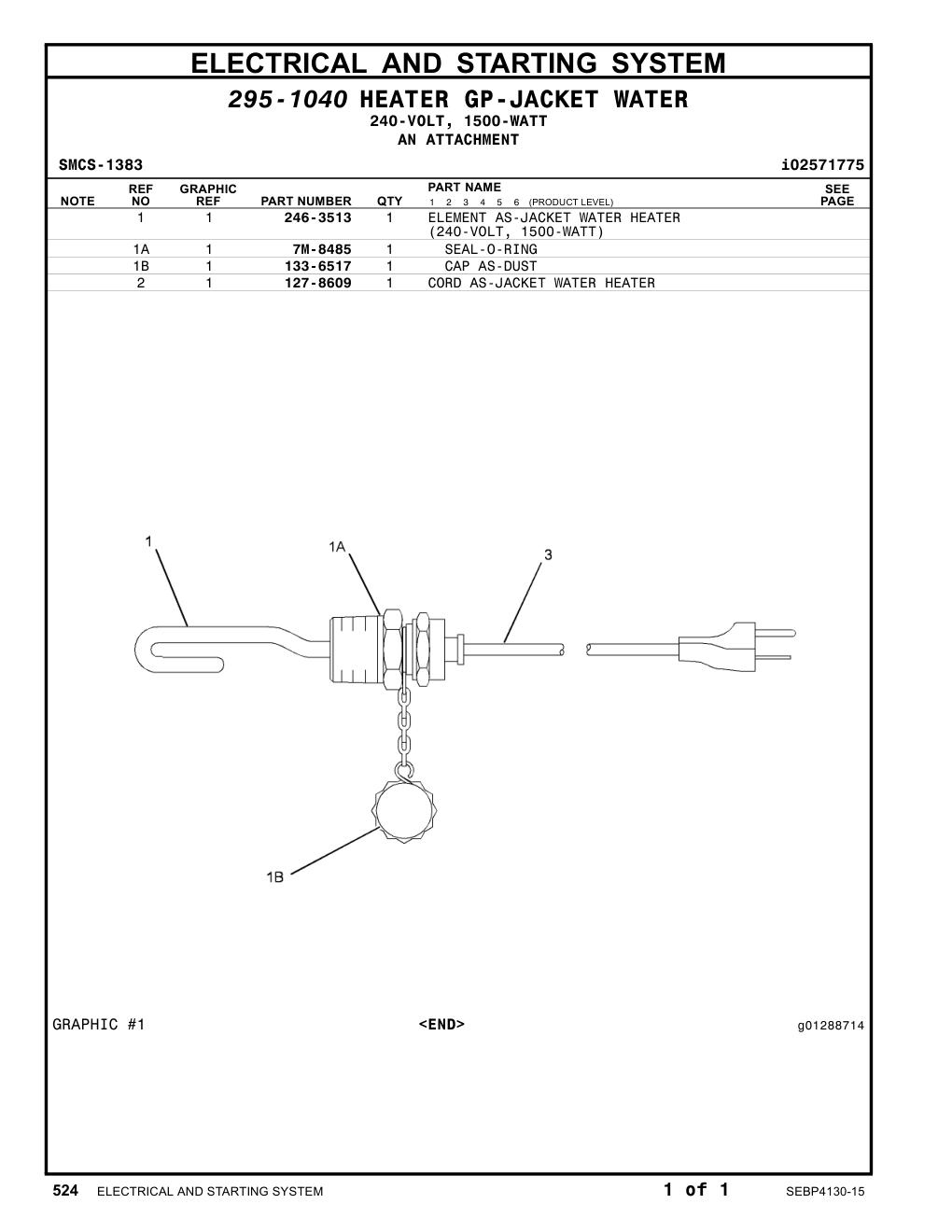 246-3513 - ELEMENT AS-JACKET WATER HEATER