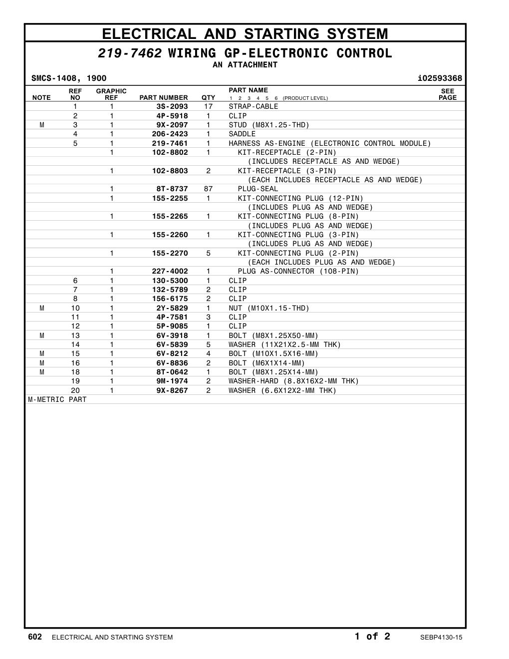 227-4002 PLUG AS-CONNECTOR (108-PIN) CAT parts manual diagram
