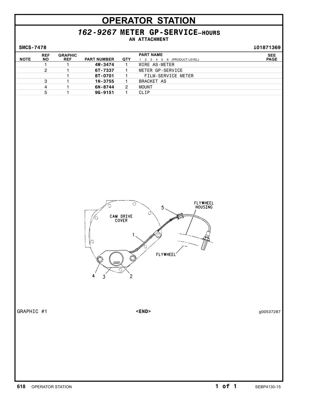 8T-0701 FILM-SERVICE METER CAT parts manual diagram