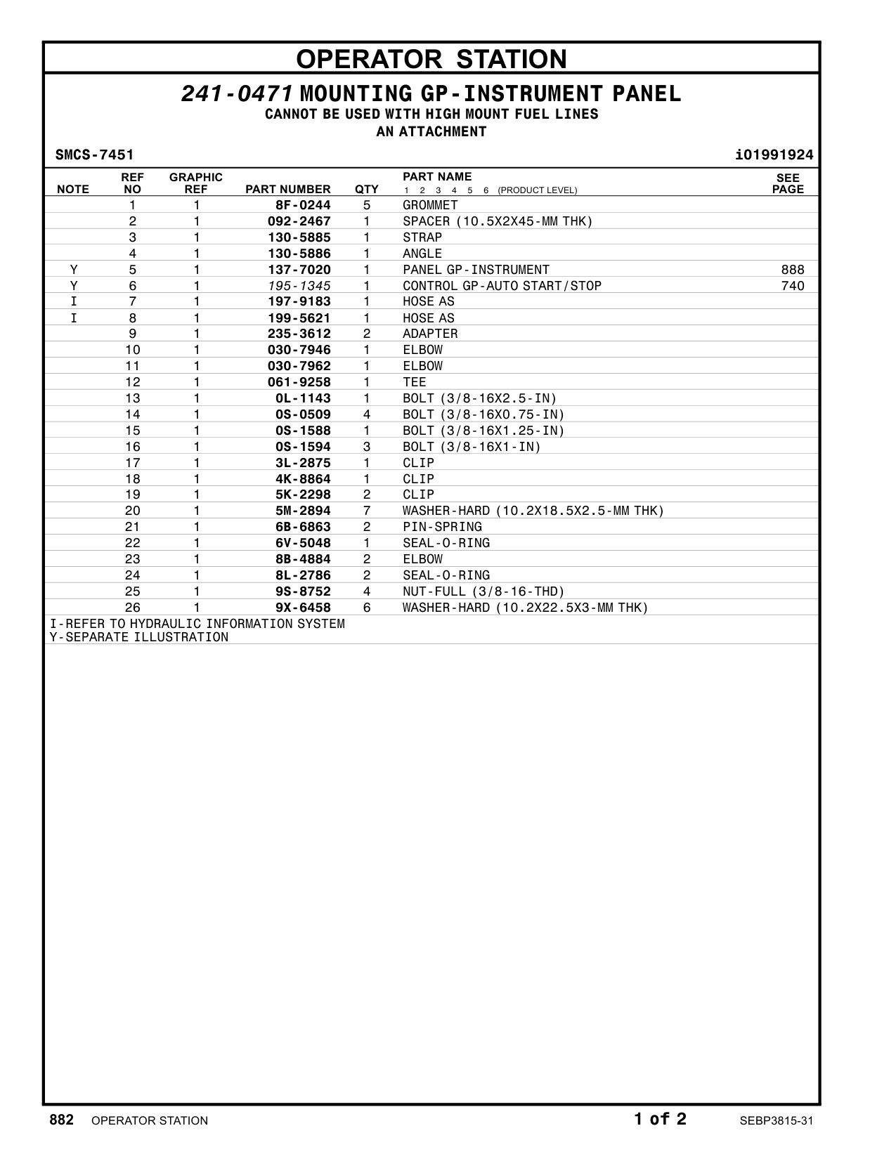137-7020 PANELGP-INSTRUMENT CAT parts manual diagram