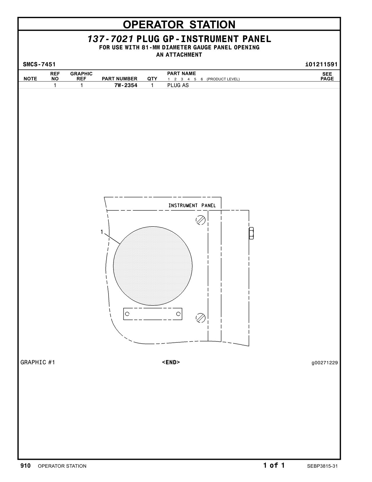 7W-2354 - PLUG AS