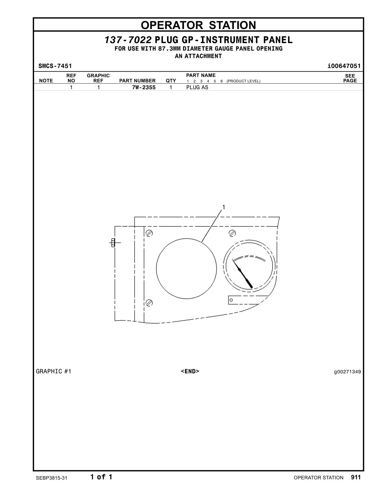 7W-2355 - PLUG AS