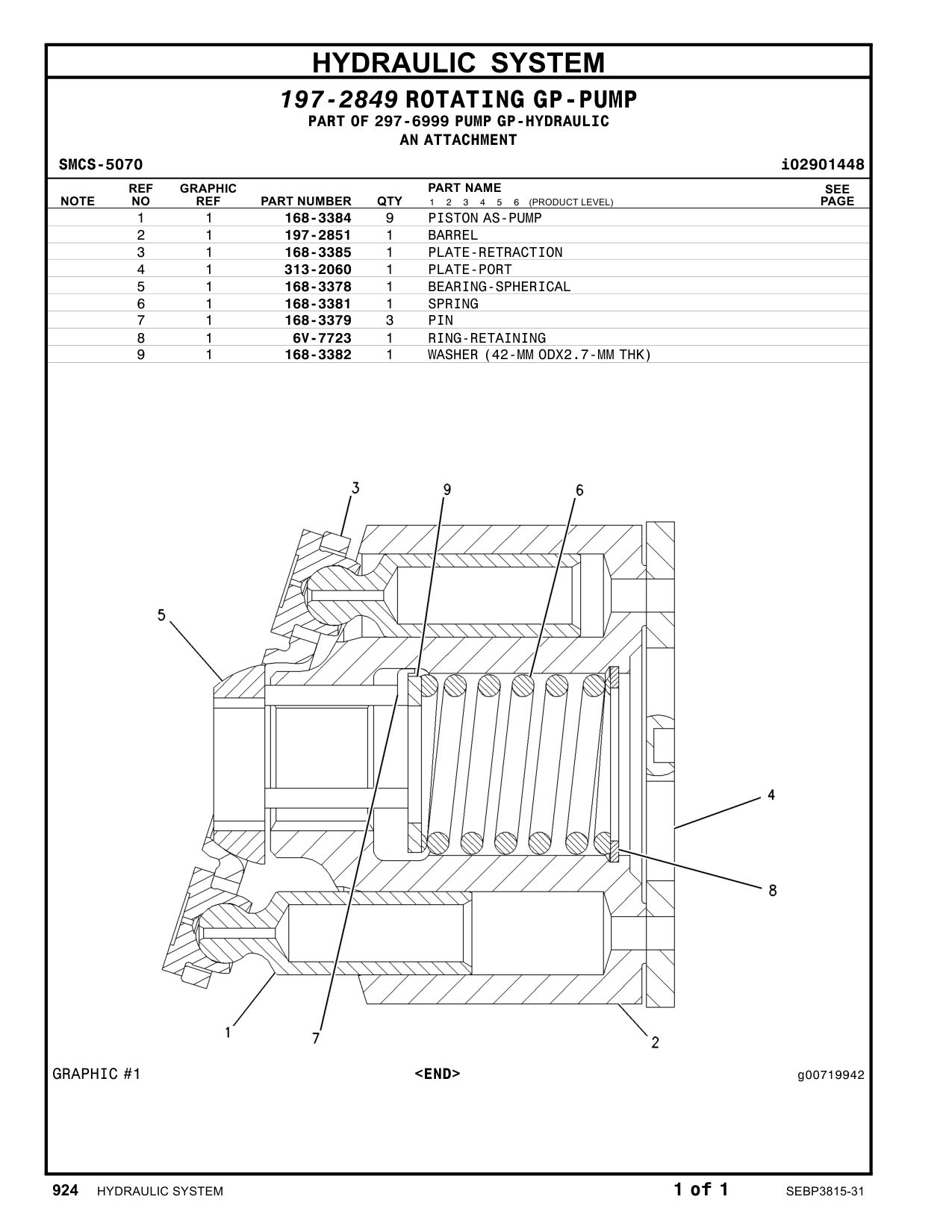 168-3381 SPRING CAT parts manual diagram