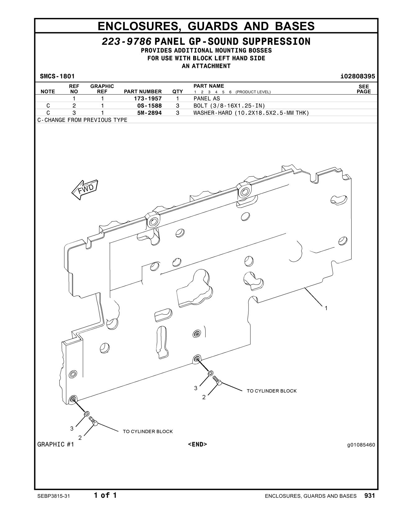 173-1957 PANELAS CAT parts manual diagram