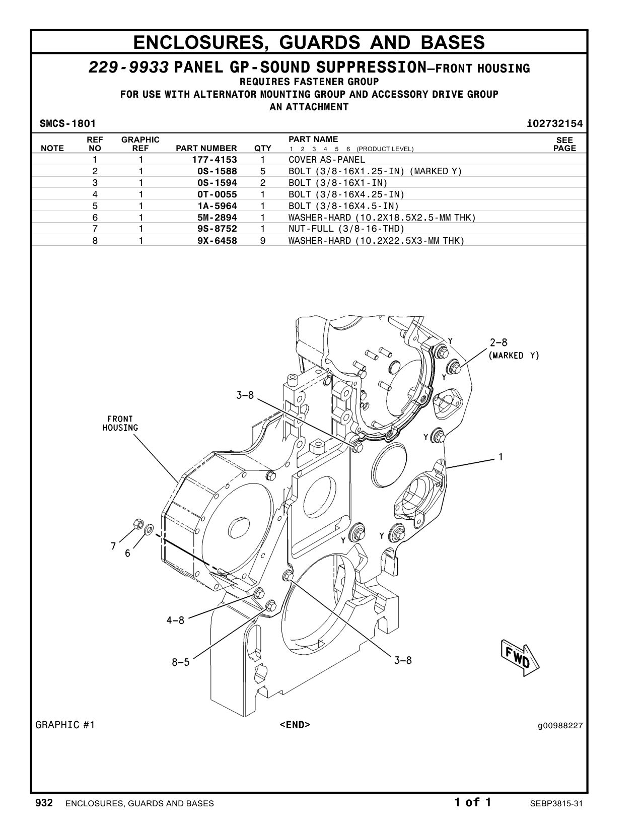 177-4153 COVERAS-PANEL CAT parts manual diagram
