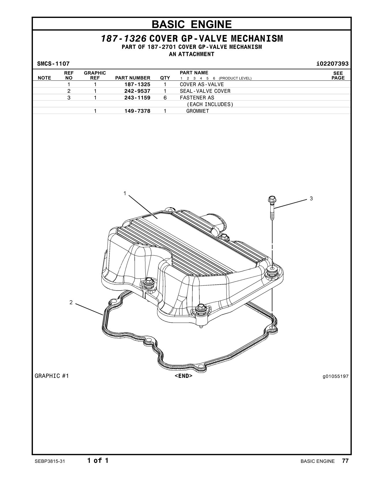 187-1325 - COVER AS-VALVE