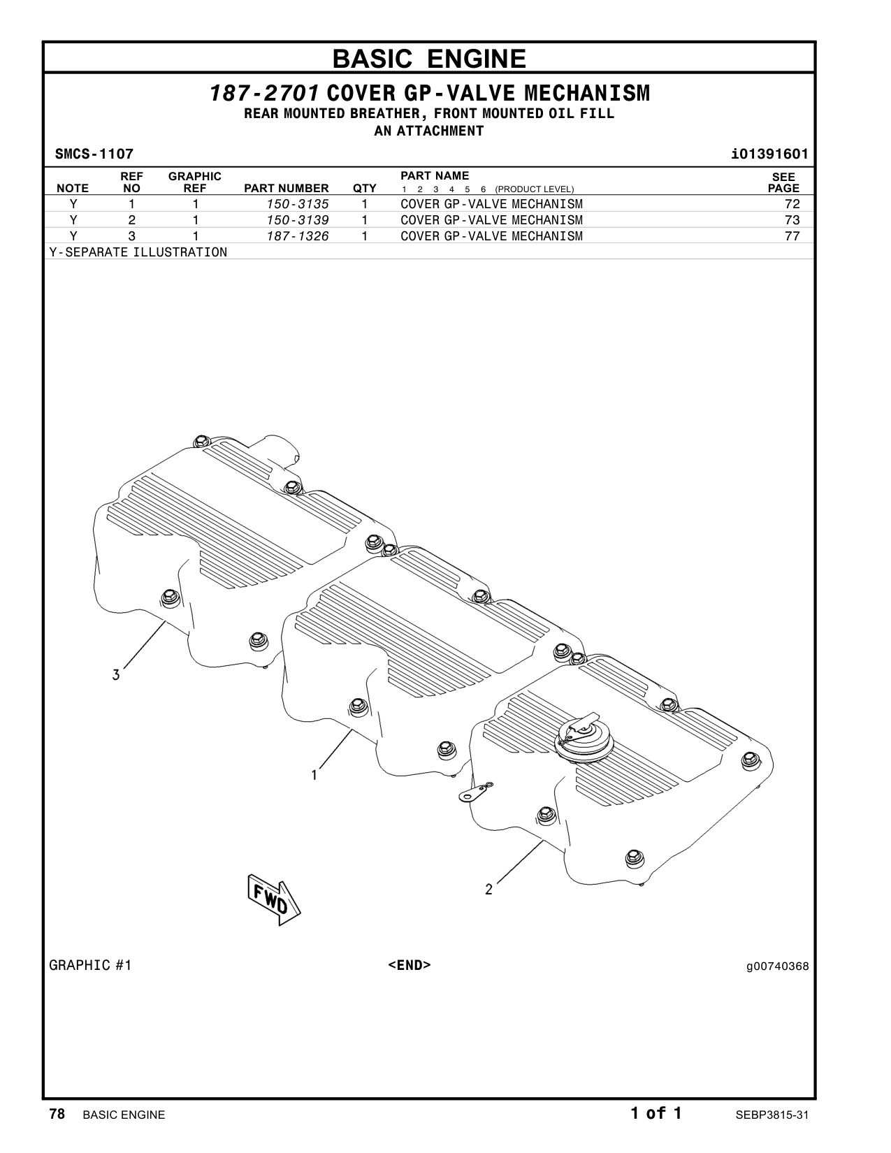187-1326 - COVER GP-VALVE MECHANISM