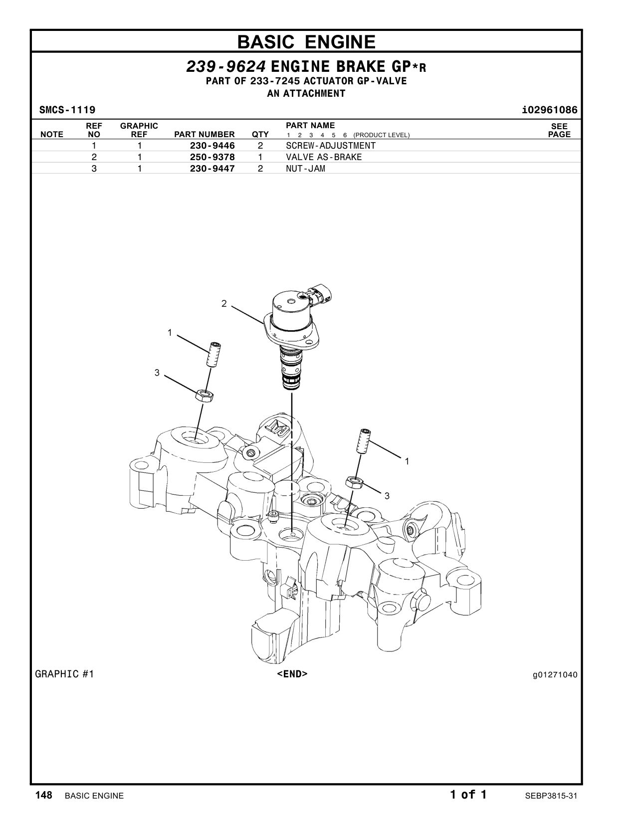 250-9378 - VALVE AS-BRAKE