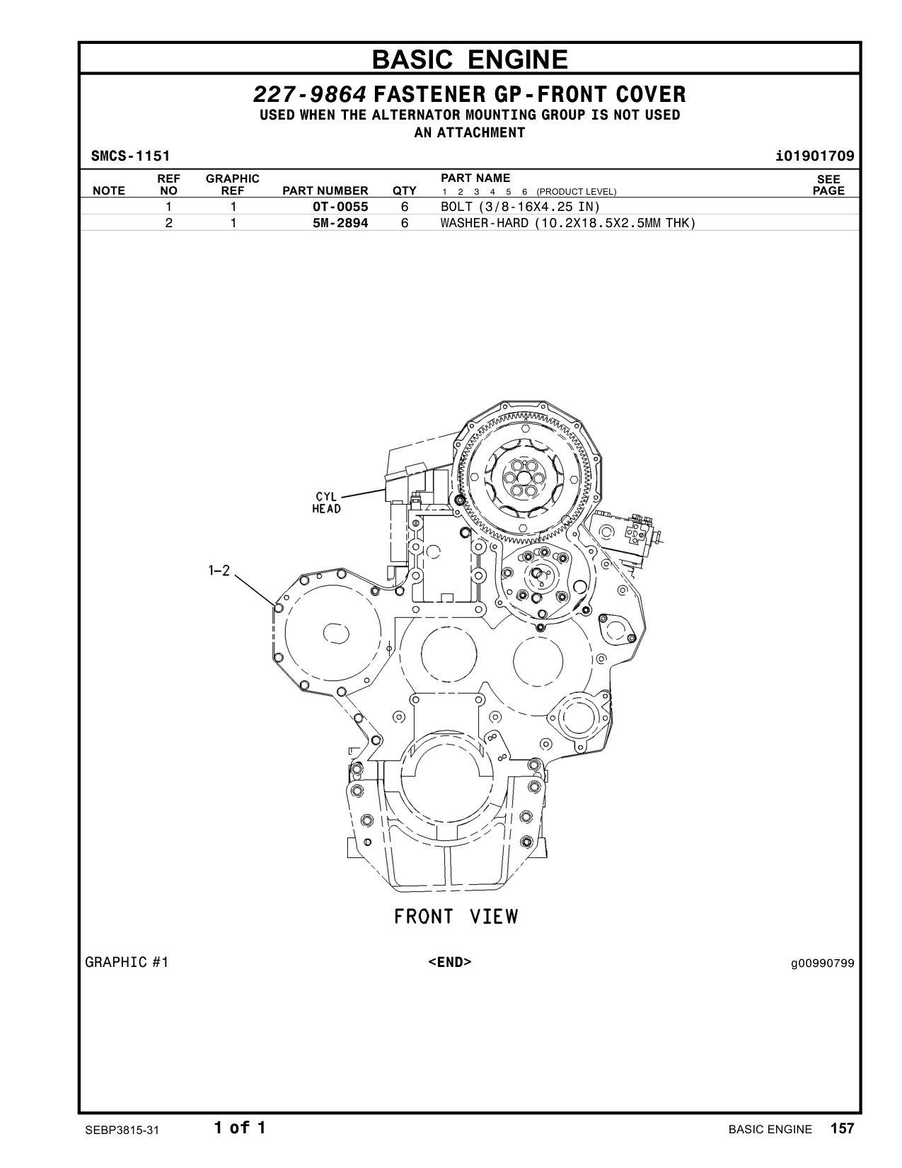 0T-0055 - BOLT (3/8-16X4.25-IN)