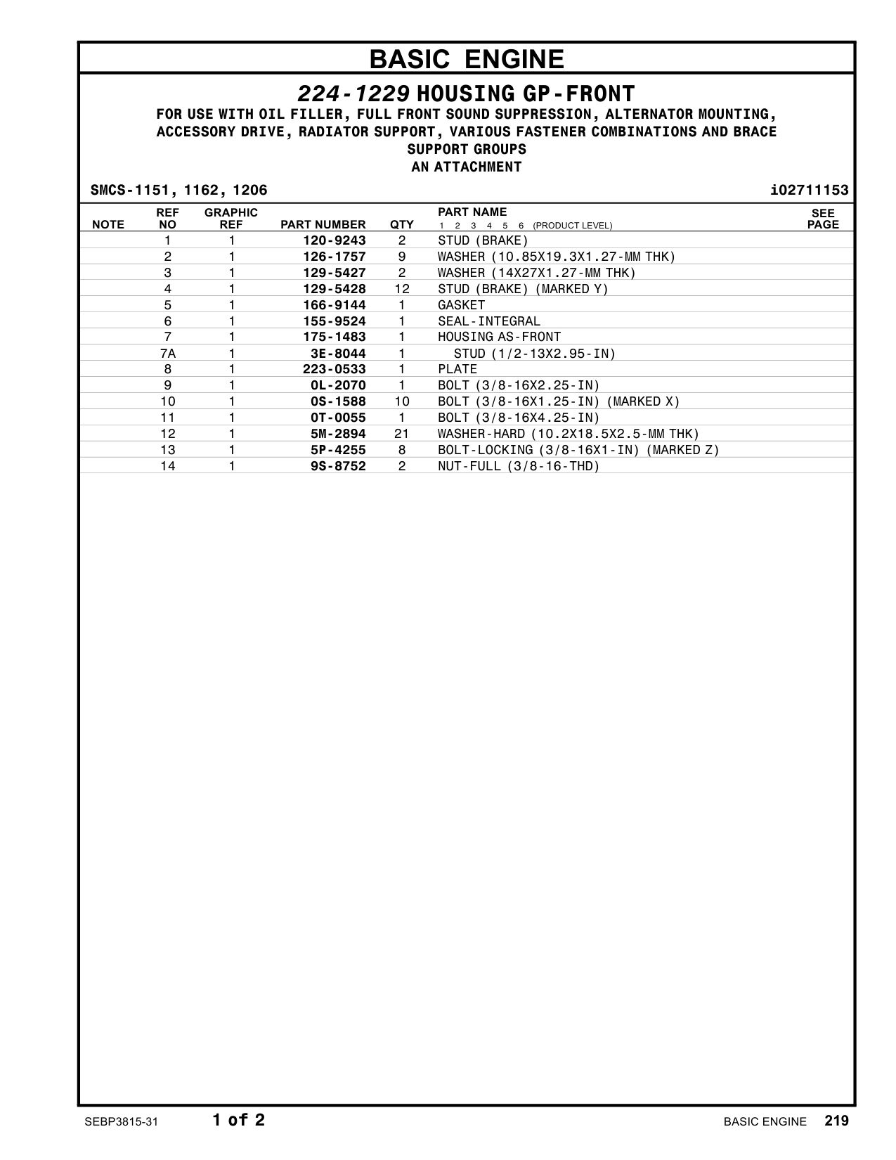 223-0533 PLATE CAT parts manual diagram