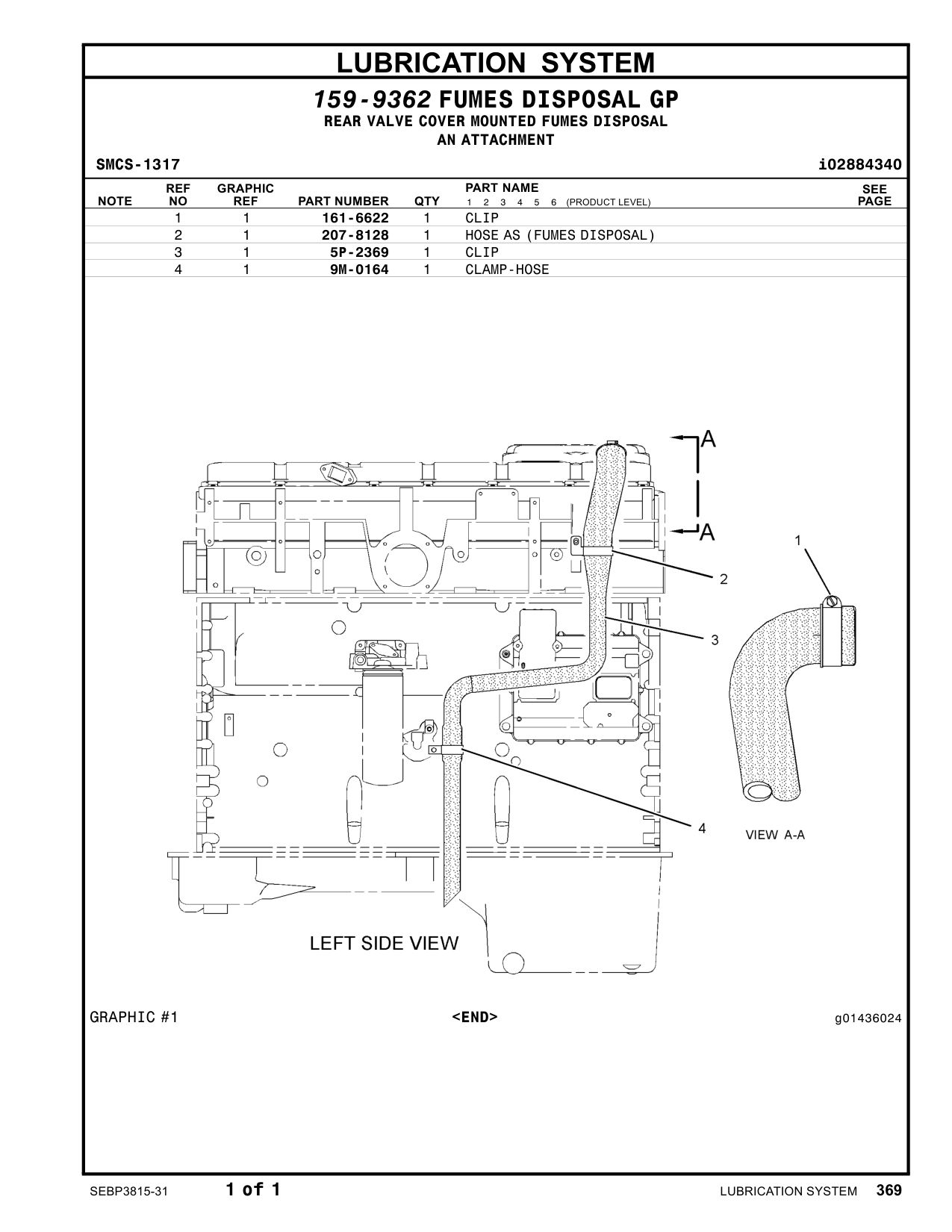 161-6622 CLIP CAT parts manual diagram