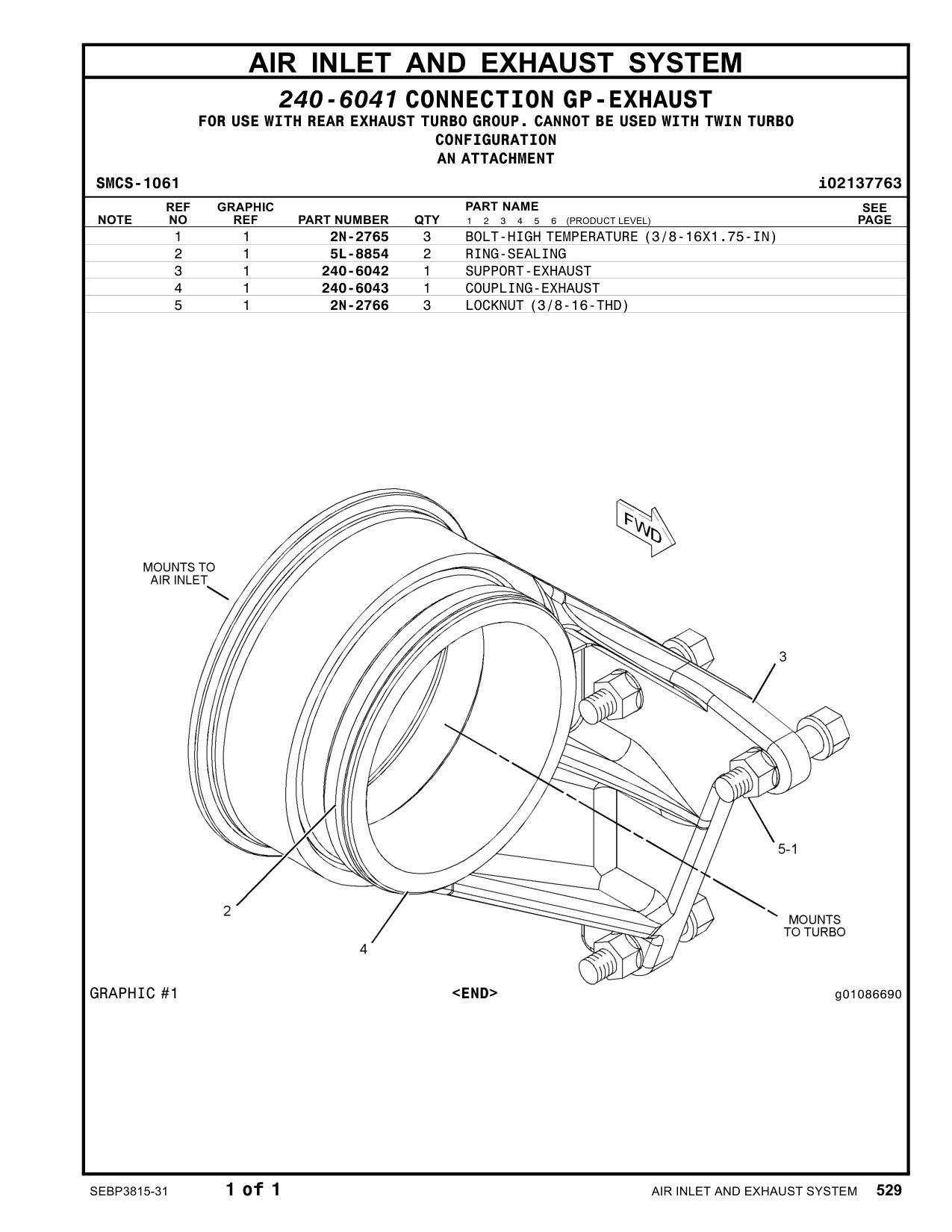 240-6042 SUPPORT-EXHAUST CAT parts manual diagram