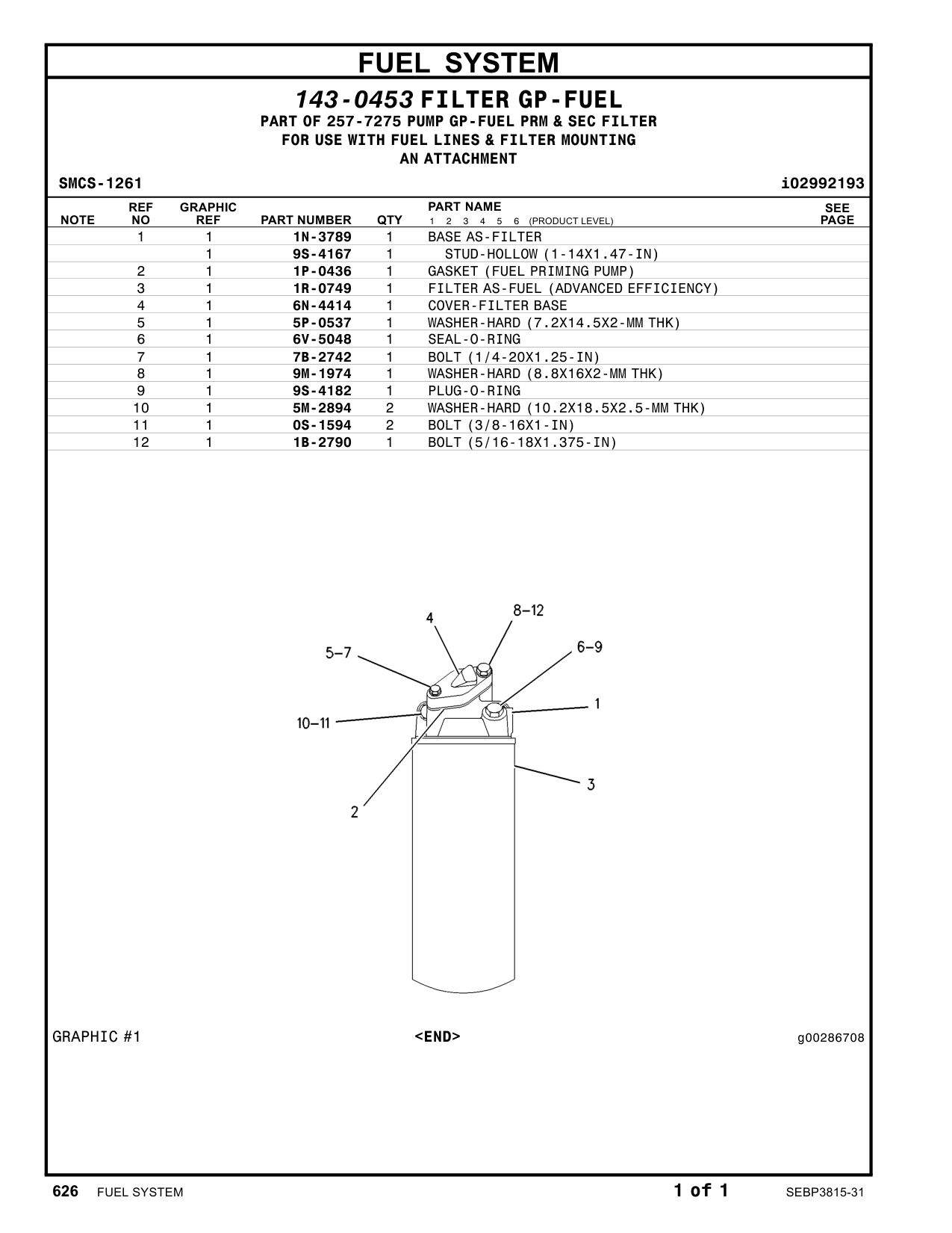 1R-0749 - FILTER AS-FUEL