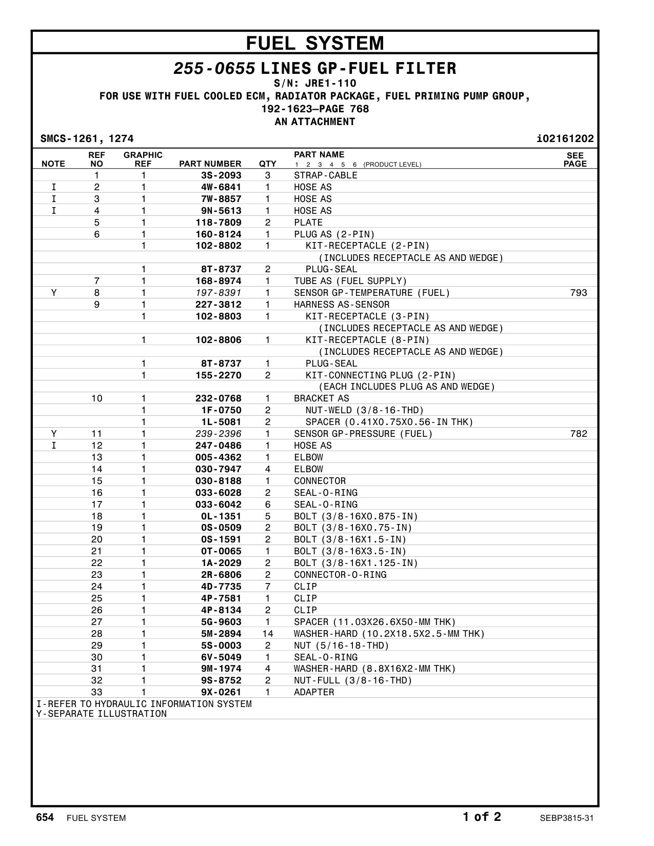 5G-9603 SPACER(11.03X26.6X50-MMTHK) · S/N JRE1-110 CAT parts manual diagram