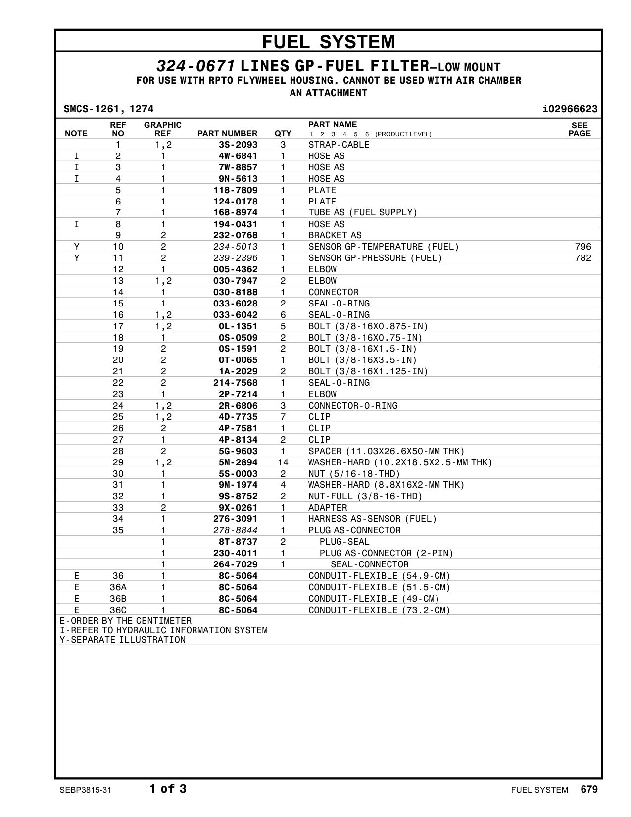 276-3091 HARNESS AS-SENSOR(FUEL) CAT parts manual diagram