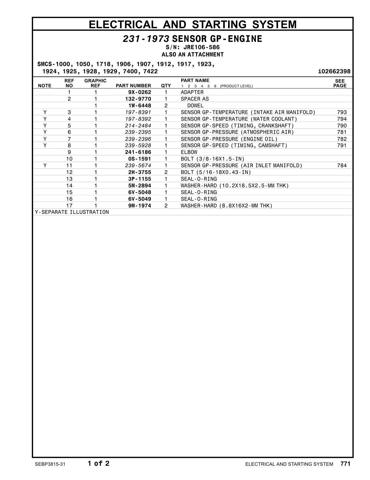241-6186 ELBOW · S/N JRE106-586 CAT parts manual diagram