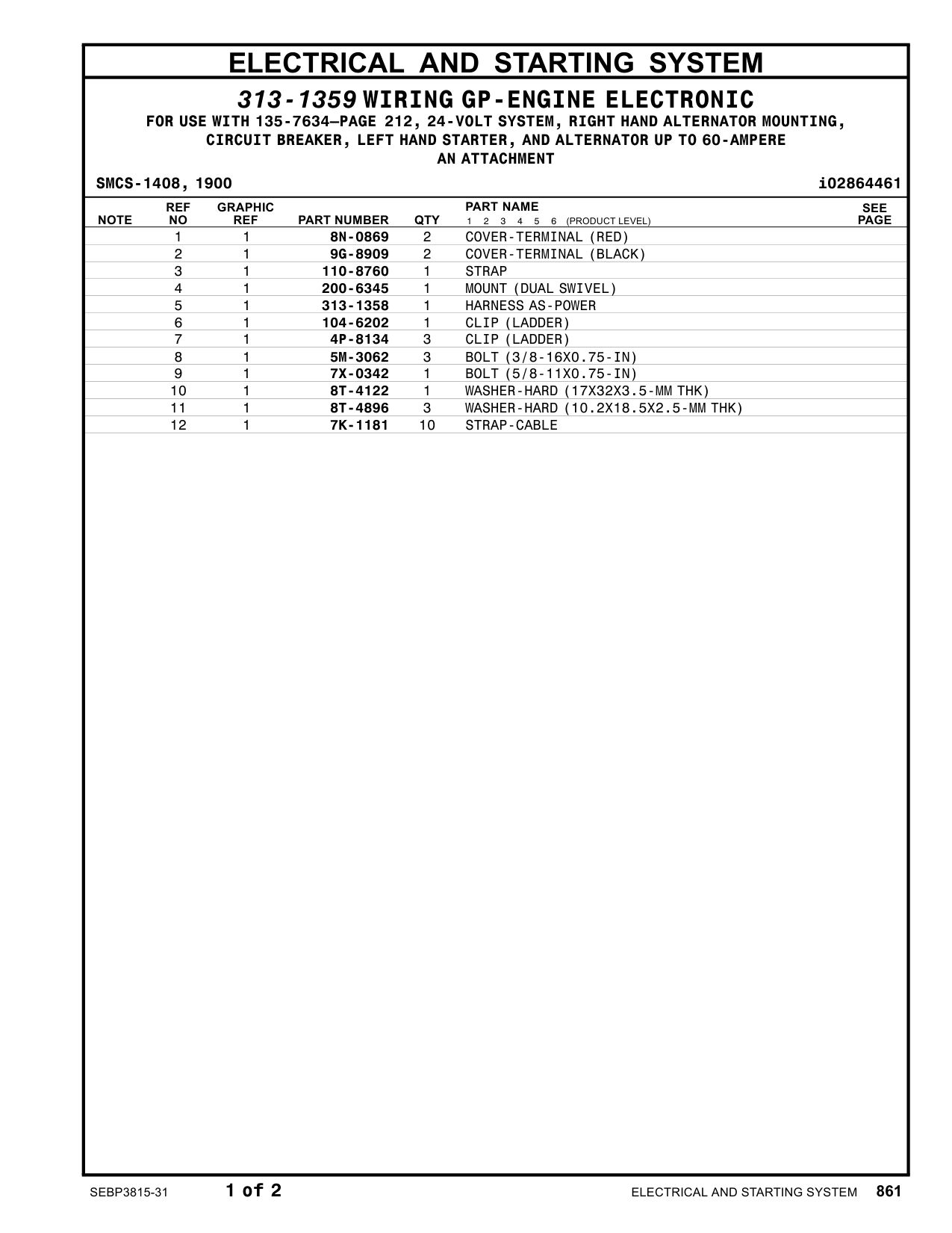 200-6345 MOUNT (DUAL SWIVEL) CAT parts manual diagram