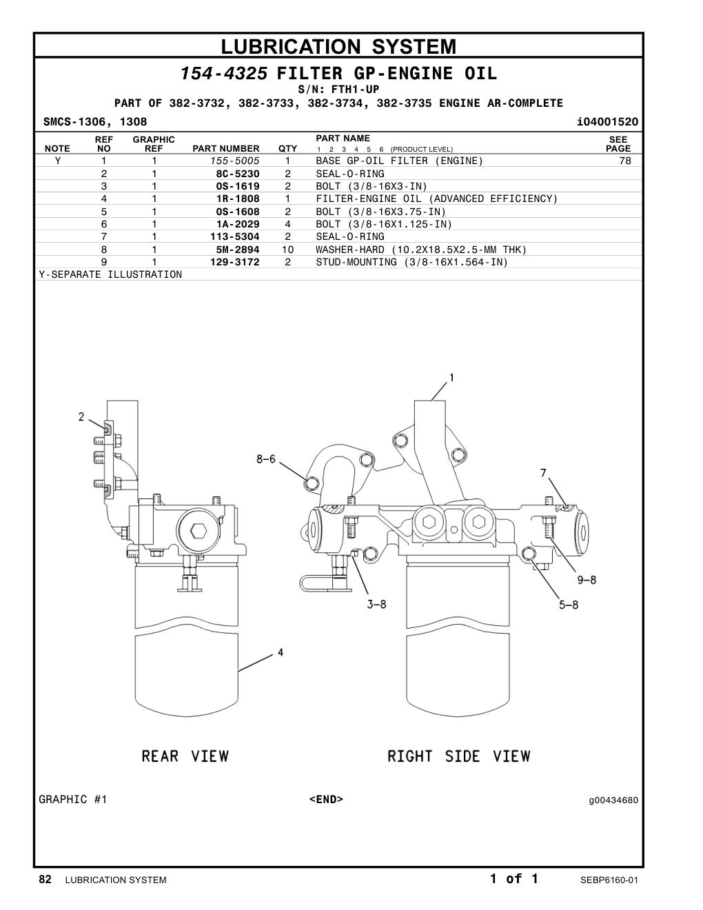 113-5304 SEAL-O-RING · S/N FTH1-UP CAT parts manual diagram