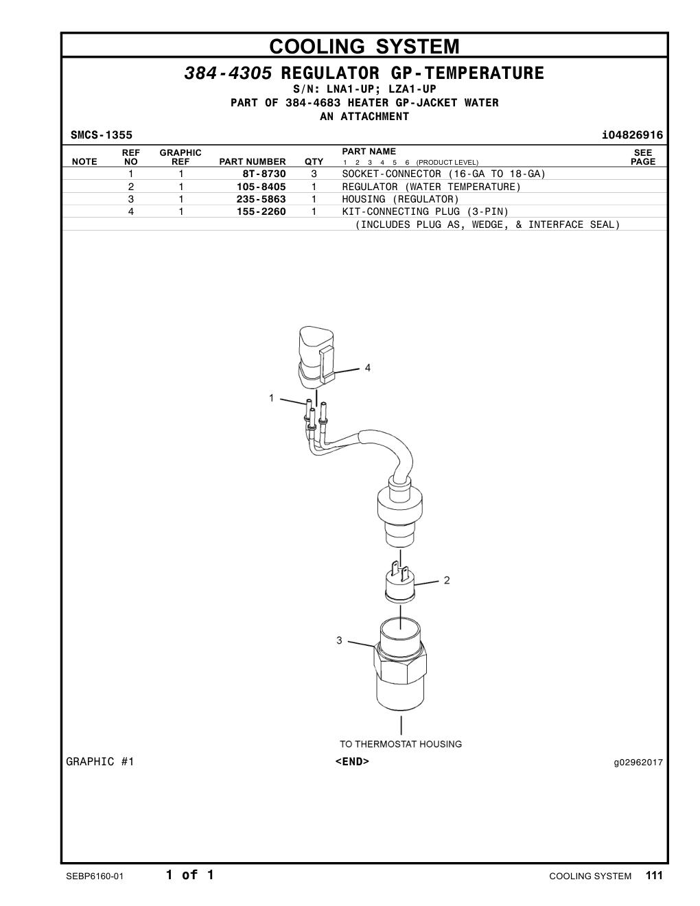 235-5863 HOUSING (THERMOSTAT) CAT parts manual diagram