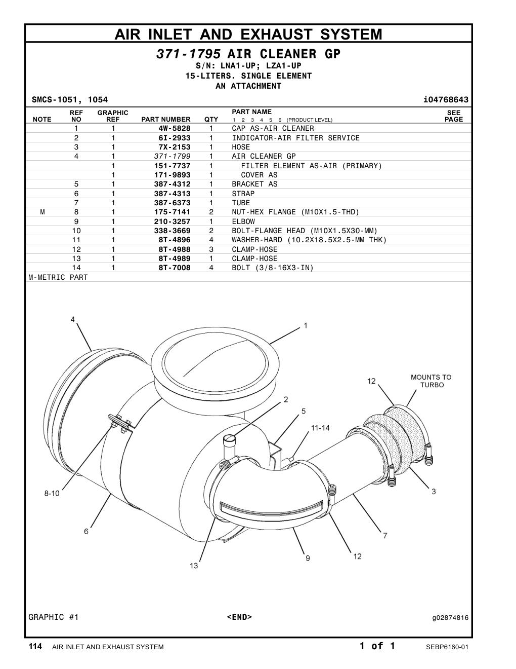 151-7737 FILTER ELEMENT AS-AIR (PRIMARY) CAT parts manual diagram