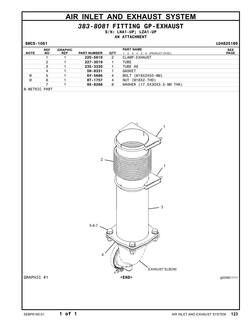 227-3019 TUBE CAT parts manual diagram