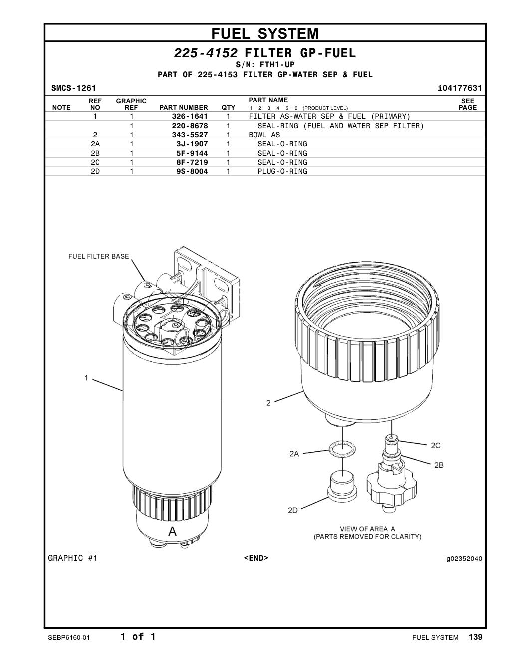 343-5527 BOWL AS · S/N FTH1-UP CAT parts manual diagram