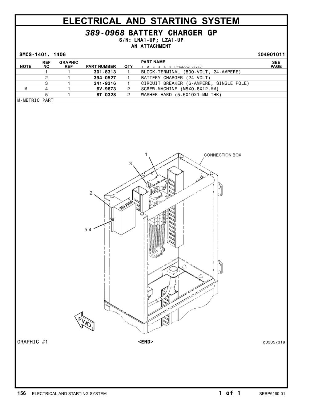 301-8313 BLOCK-TERMINAL (800-VOLT, 24-AMPERE) CAT parts manual diagram