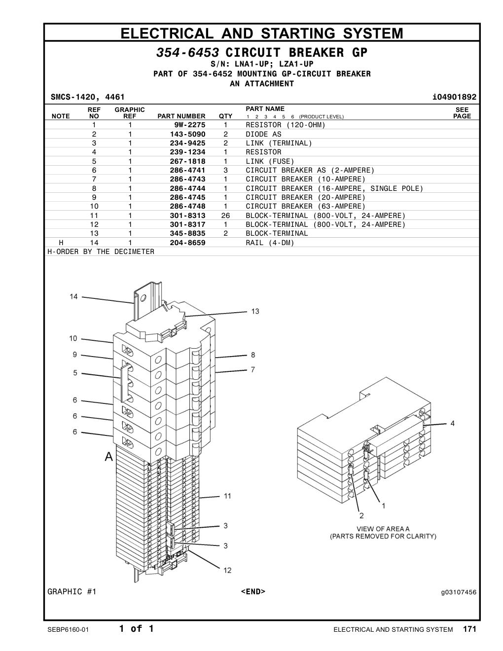 286-4741 CIRCUIT BREAKER AS (2-AMPERE) CAT parts manual diagram