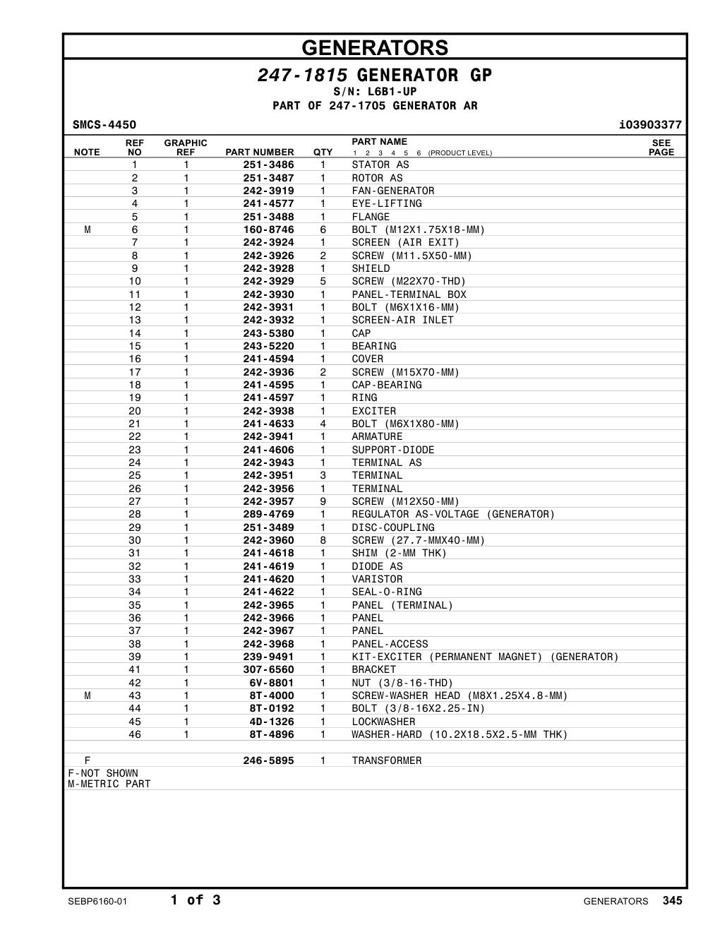 251-3487 ROTOR AS · S/N L6B1-UP CAT parts manual diagram