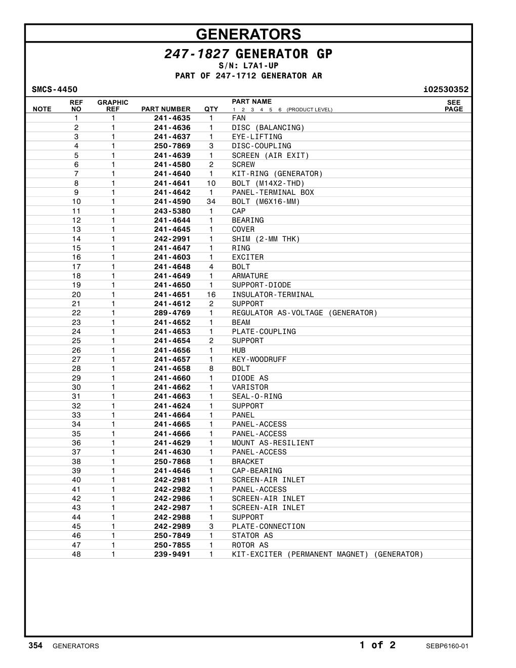 250-7855 ROTOR AS · S/N L7A1-UP CAT parts manual diagram