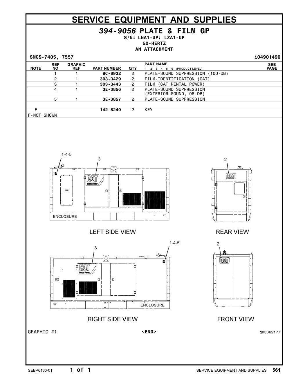 303-3443 FILM (CAT RENTAL POWER) CAT parts manual diagram