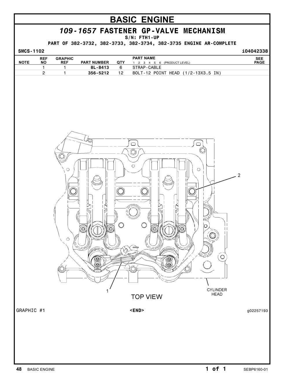 356-5212 BOLT-12 POINT HEAD · S/N FTH1-UP CAT parts manual diagram