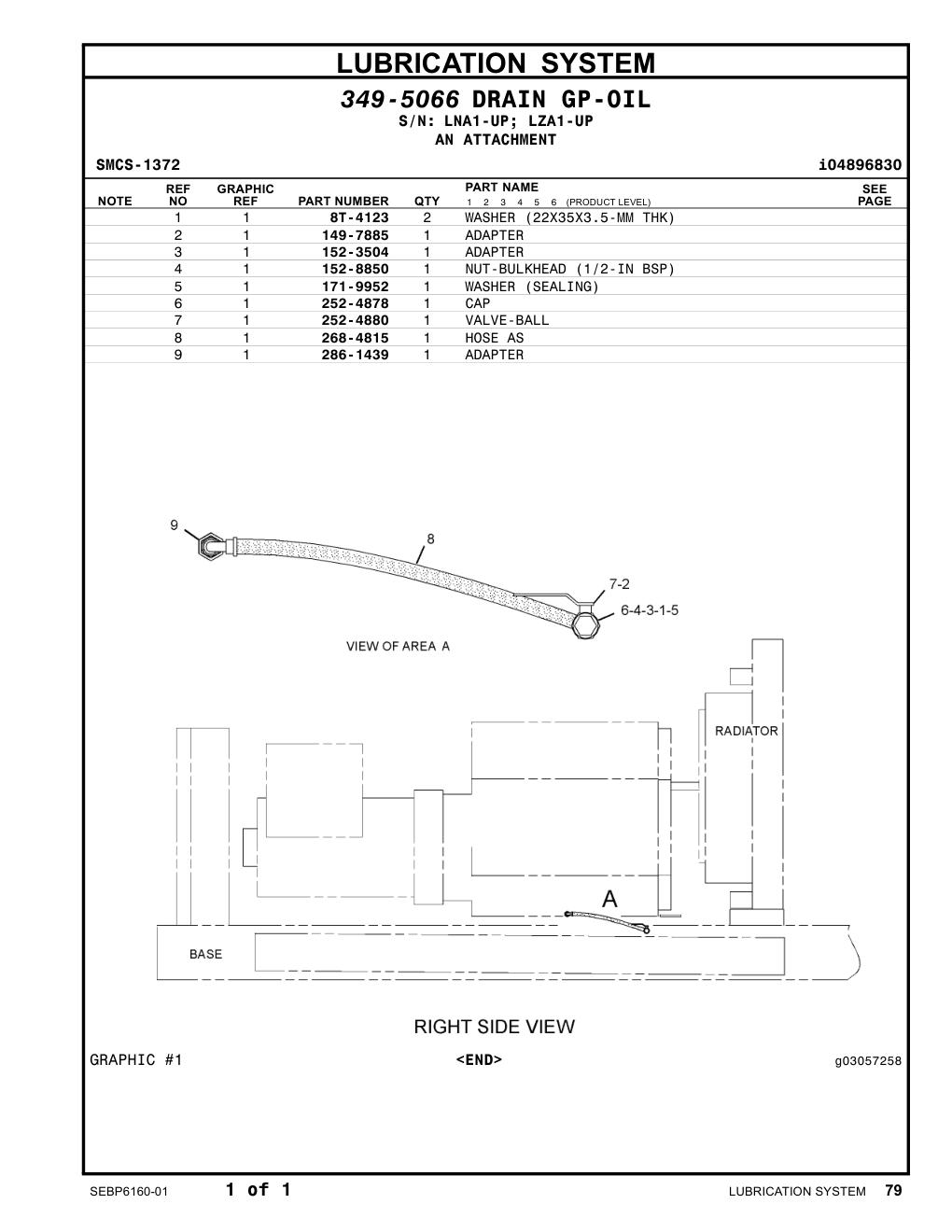 171-9952 WASHER (SEALING) CAT parts manual diagram