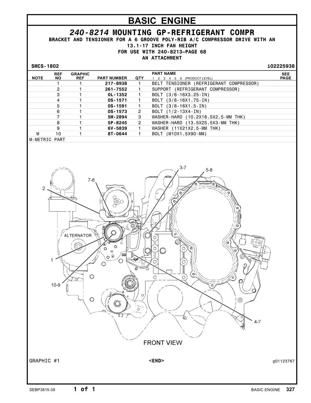 261-7552 SUPPORT (REFRIGERANT COMPRESSOR) CAT parts manual diagram