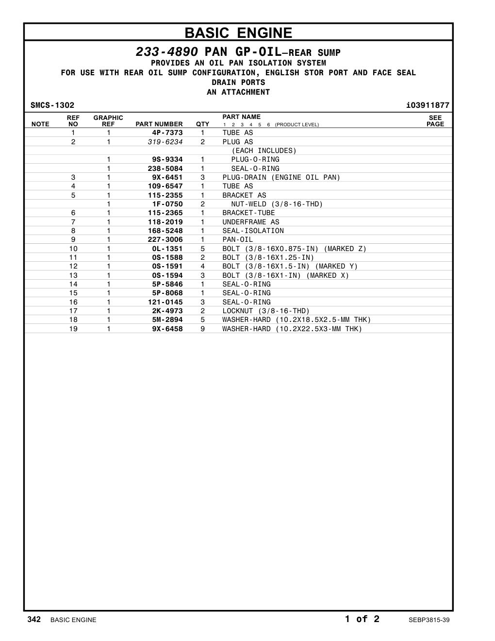 227-3006 PAN-OIL CAT parts manual diagram