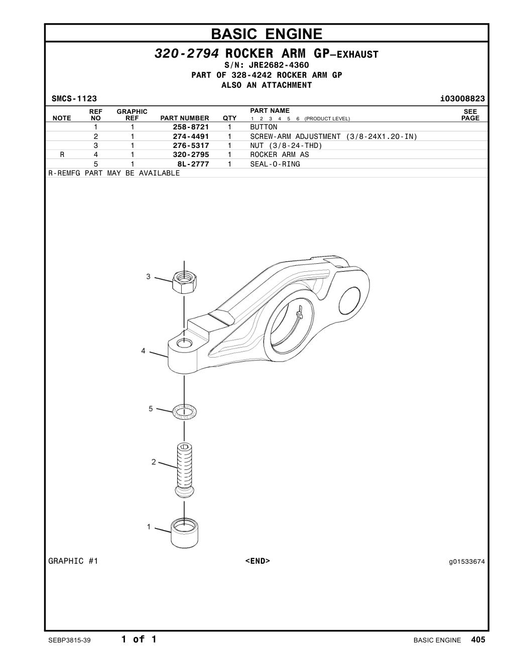 320-2795 ROCKER ARM AS CAT parts diagram