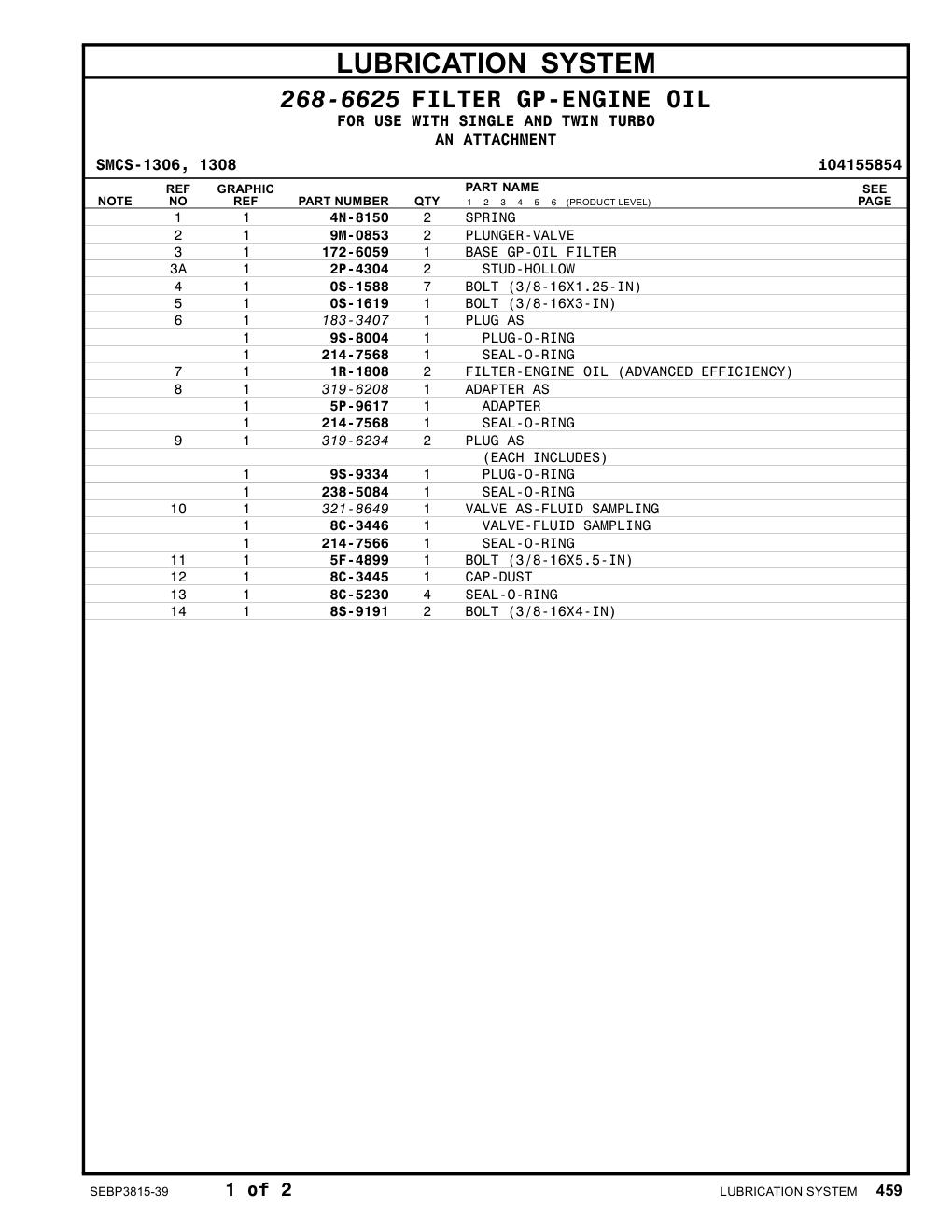 172-6059 BASE GP-OIL FILTER CAT parts manual diagram