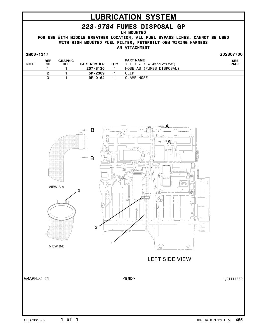 207-8130 HOSE AS (FUMES DISPOSAL) CAT parts manual diagram