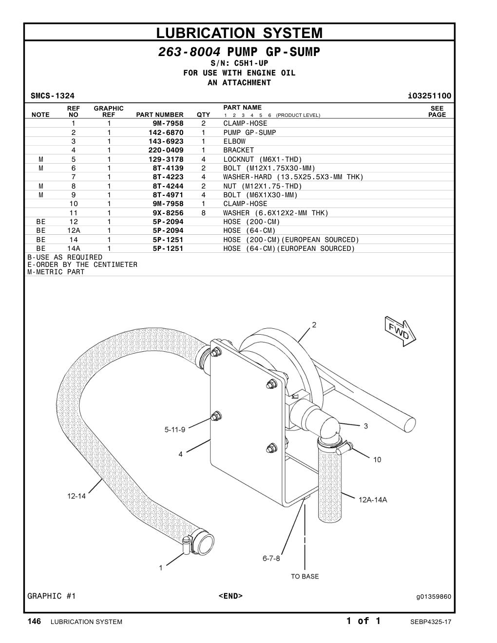 143-6923 ELBOW · S/N C5H1-UP CAT parts manual diagram