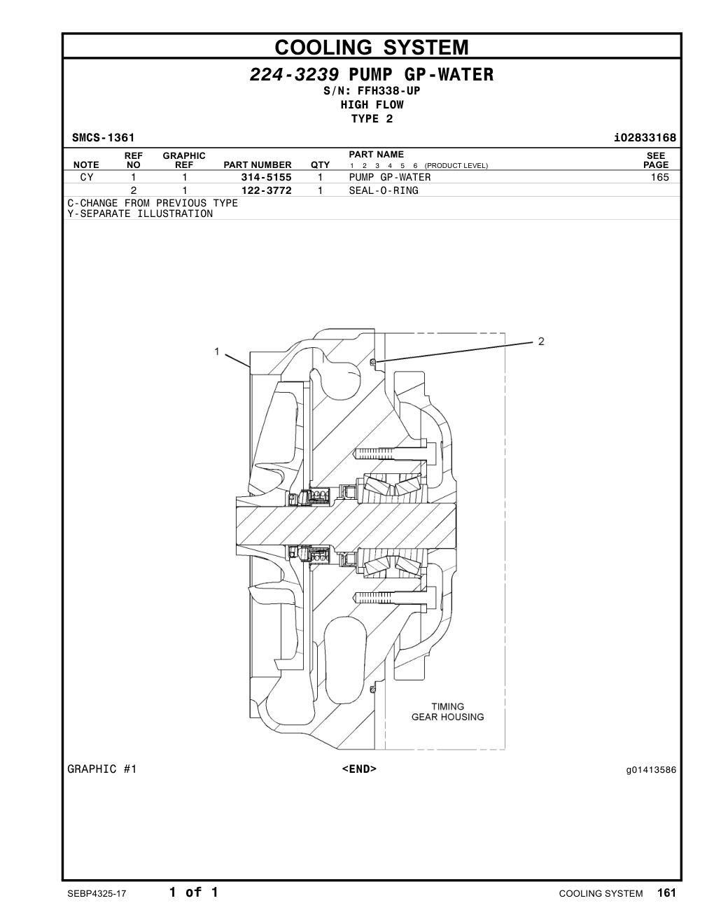 314-5155 PUMP GP-WATER CAT parts diagram