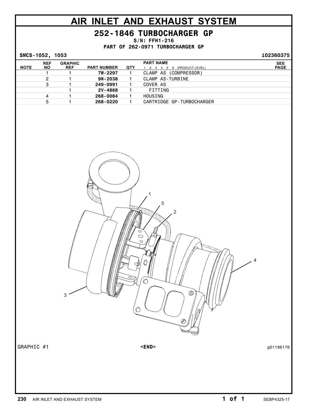 249-0991 COVER AS · S/N FFH1-216 CAT parts manual diagram