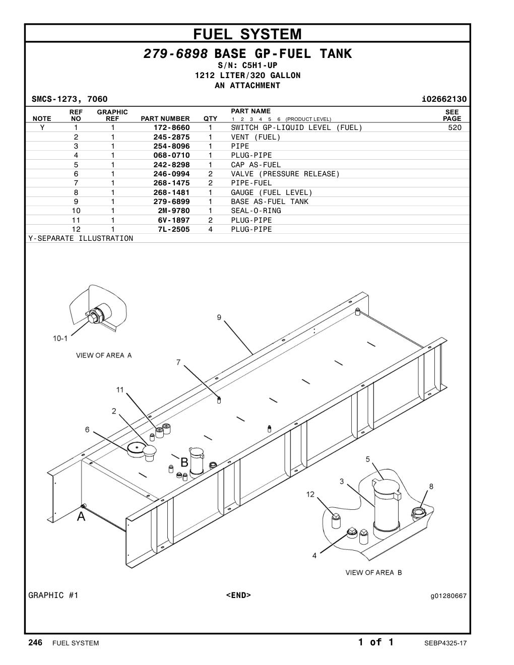 254-8096 PIPE · S/N C5H1-UP CAT parts manual diagram