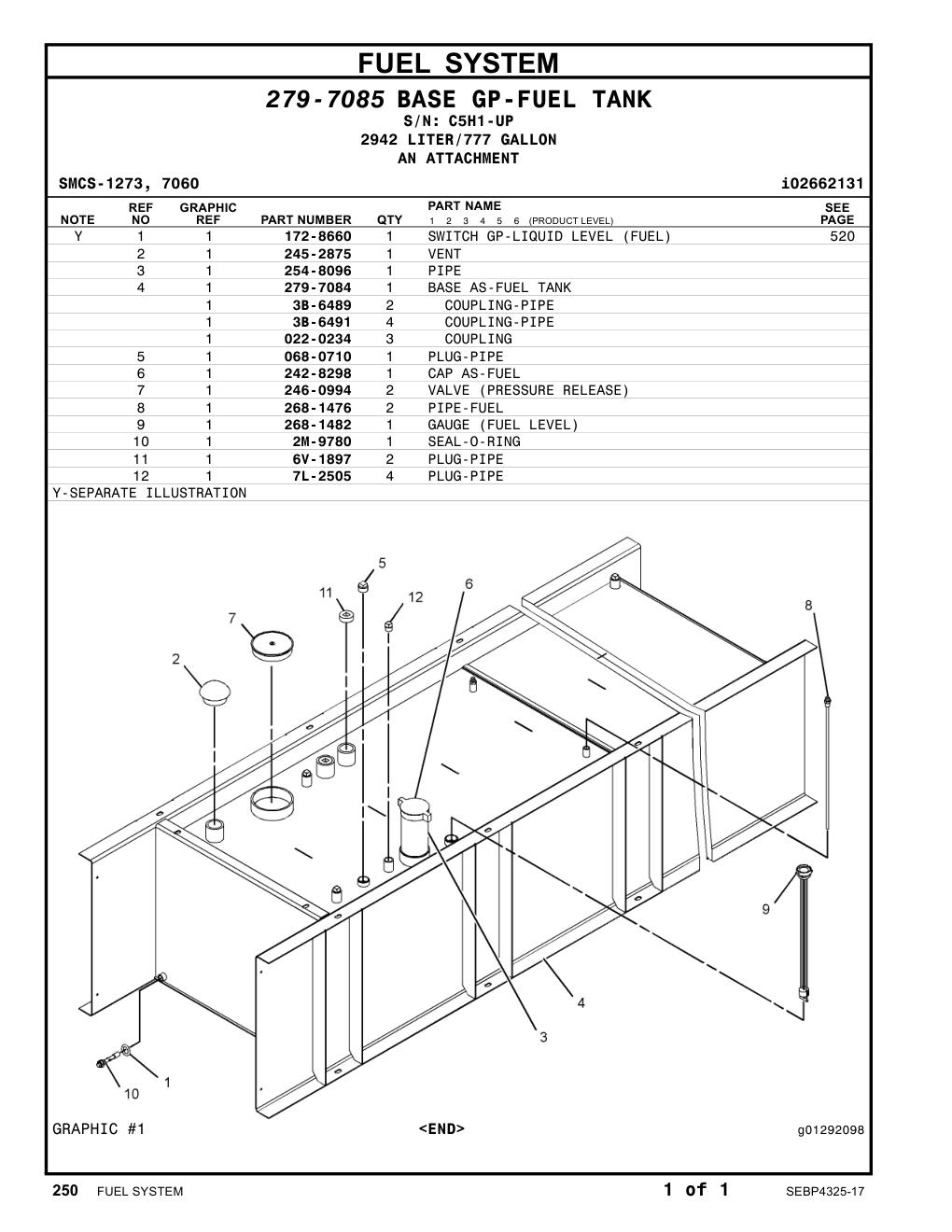 3B-6489 COUPLING-PIPE · S/N C5H1-UP CAT parts manual diagram
