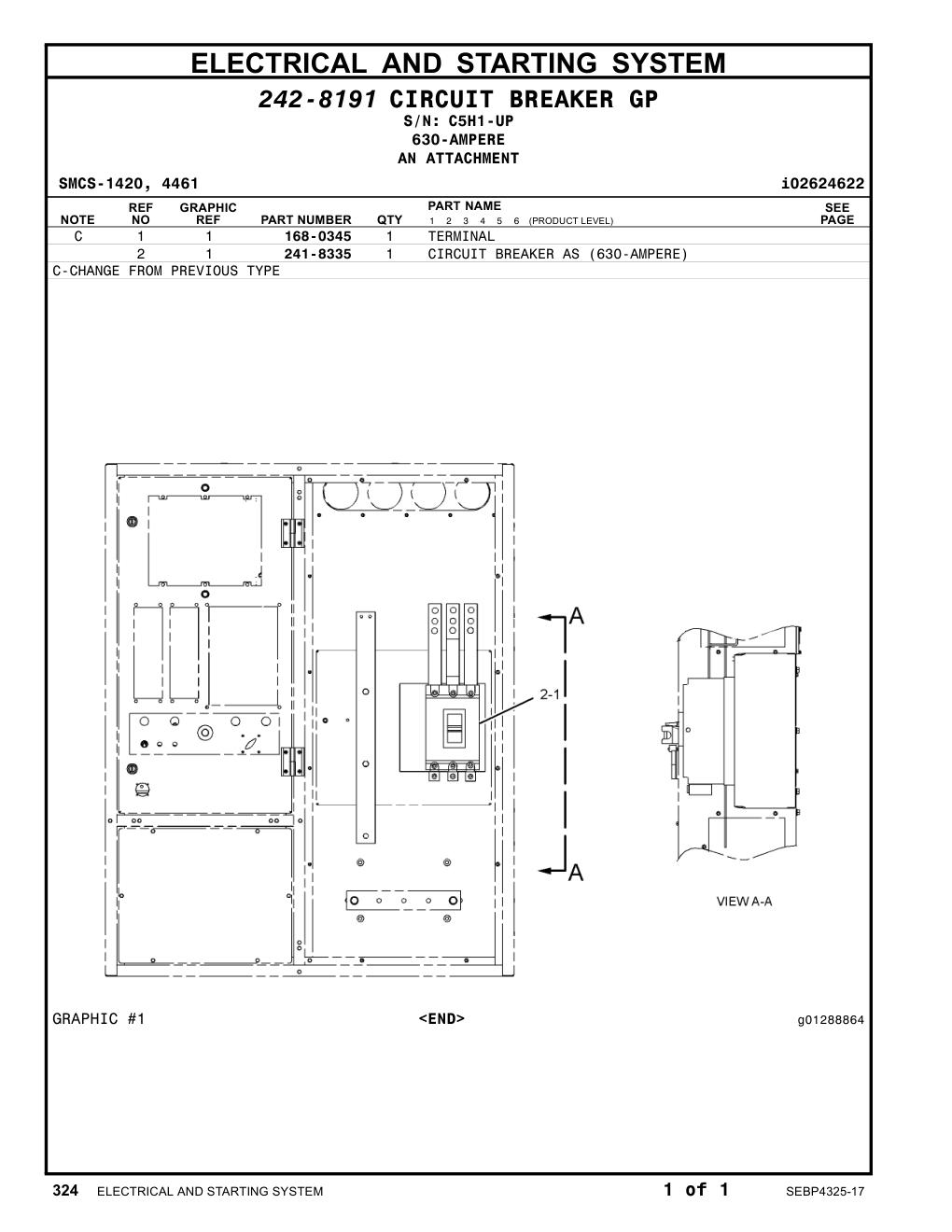 241-8335 - CIRCUIT BREAKER AS (630-AMPERE)