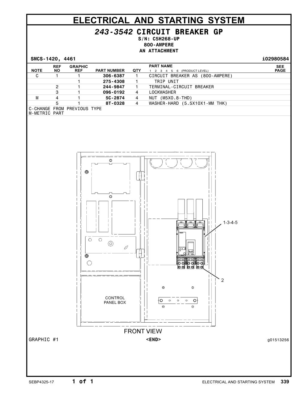 275-4308 TRIP UNIT · S/N C5H268-UP CAT parts manual diagram