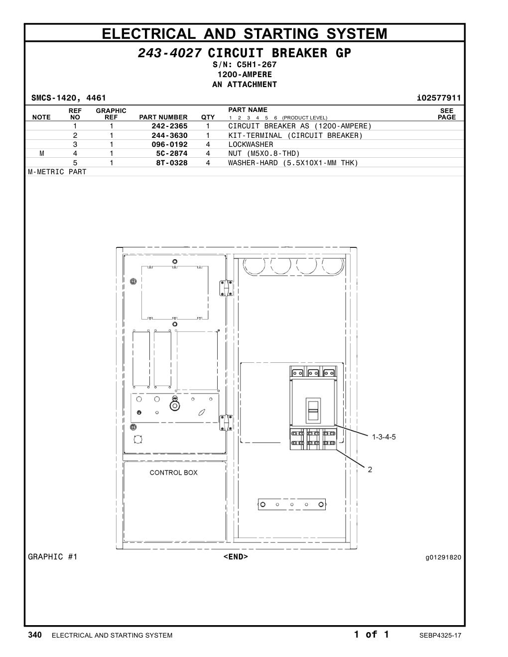 242-2365 - CIRCUIT BREAKER AS (1200-AMPERE)